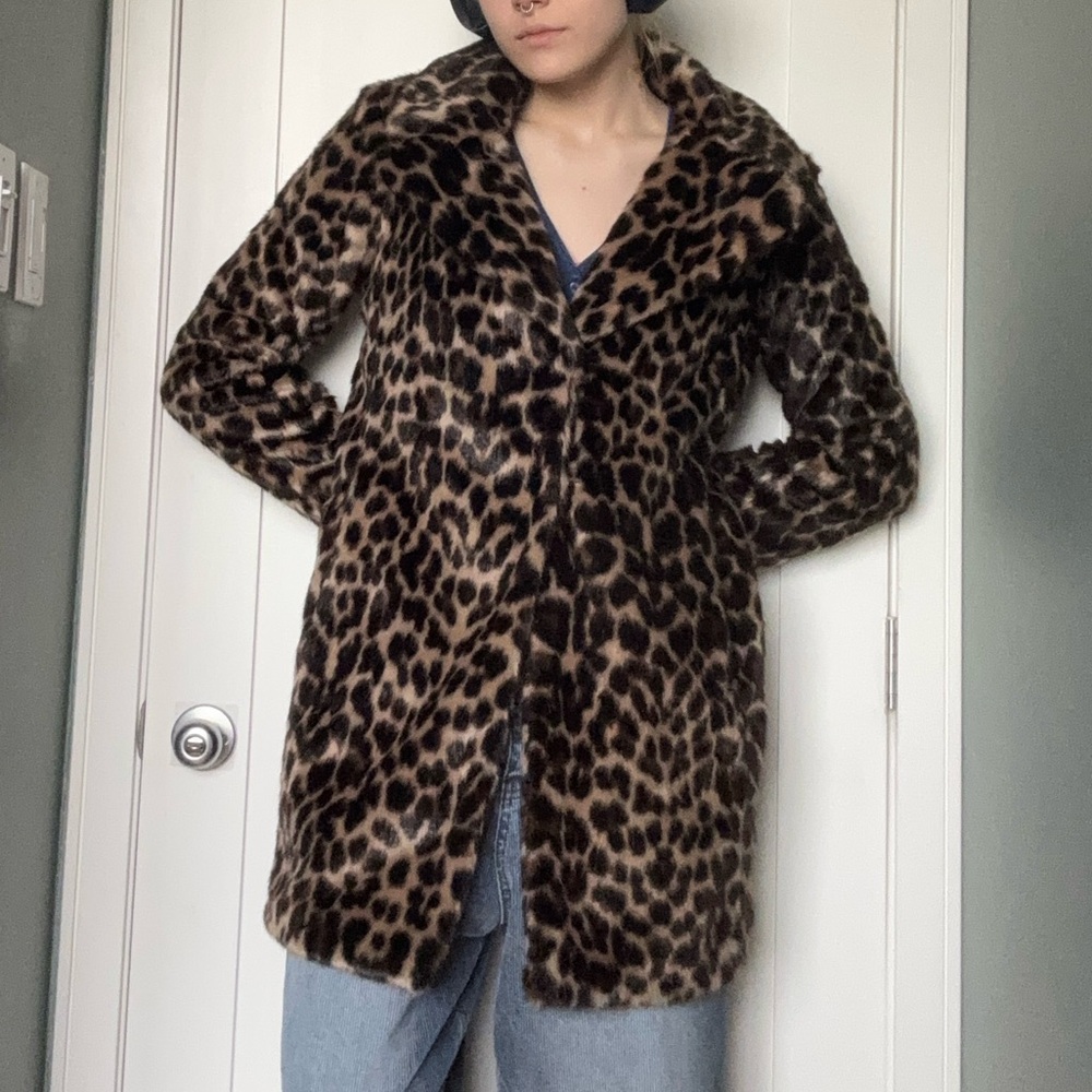 Avec Les Filles Faux Fur Cheetah Print Coat *Barely Worn*